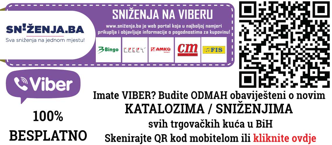 Sniženja.ba - Pratite nas na Viber-u - Sve akcije / katalozi / sniženja na jednom mjestu!!!