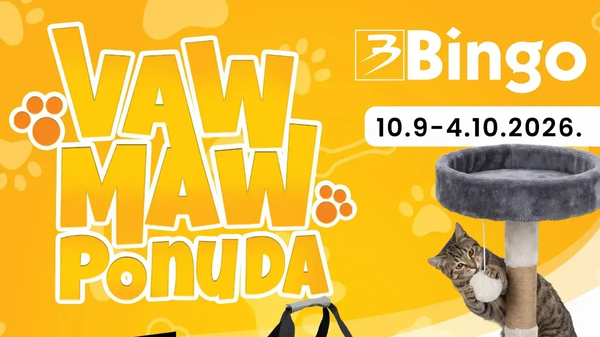 Bingo akcija za kućne ljubimce do 04.10.2026. – popusti do 44% na opremu, igračke i dodatke