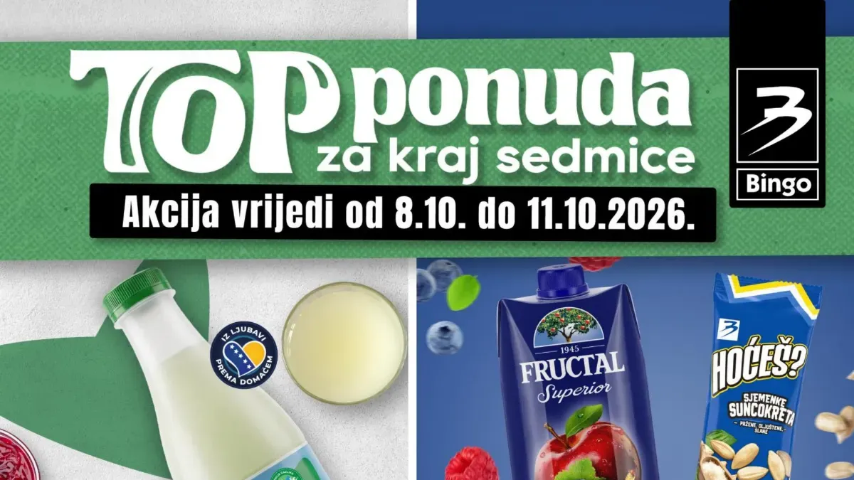 Bingo TOP ponuda za kraj sedmice: Popusti do 50% od 8. do 11. oktobra 2026.