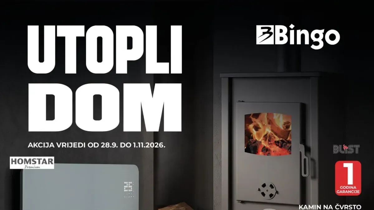Bingo UTOPLI DOM od 28.09. do 01.11.2026. – peći, kamini, konvektori i oprema za grijanje uz popuste do 37%