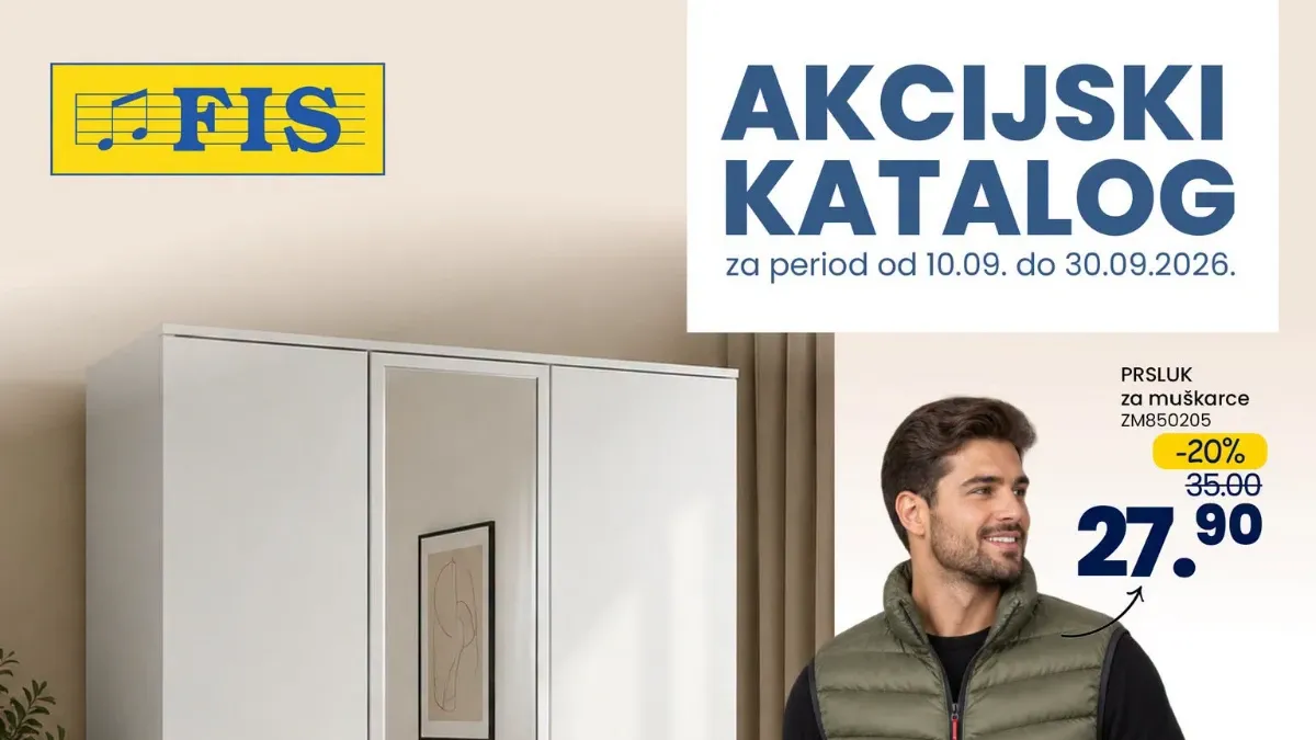 FIS oborio cijene do 38% – novi akcijski katalog donosi tehniku, namještaj i opremu za dom do 30.09.2026.