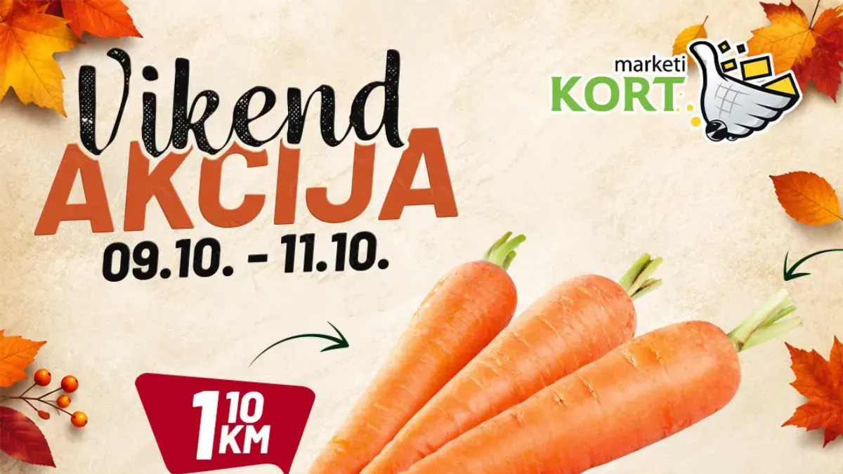 KORT vikend akcija od 9. do 11.10.2026. – pregled ponude i akcijskih cijena