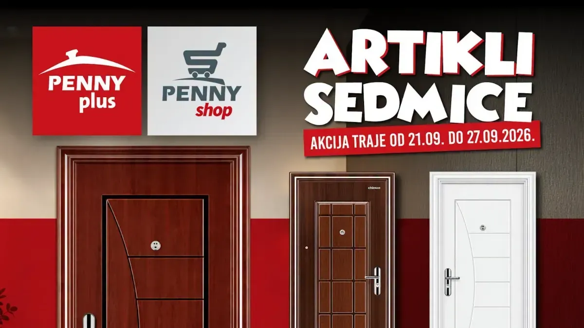 Penny artikli sedmice: metalna vrata, tuš kabine i oprema za dom sniženi 20% do 27.09.2026.