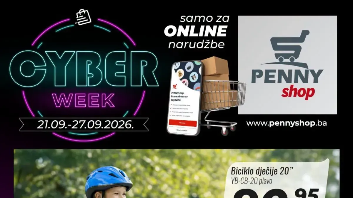 Penny Cyber Week: bicikli sniženi 30% – dječiji već za 90,95 KM, samo online do 27.09.2026.