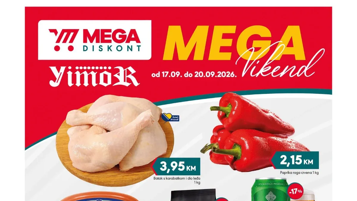 Mega Diskont snizio cijene do 34% – vikend akcija traje od 17. do 20.09.2026.