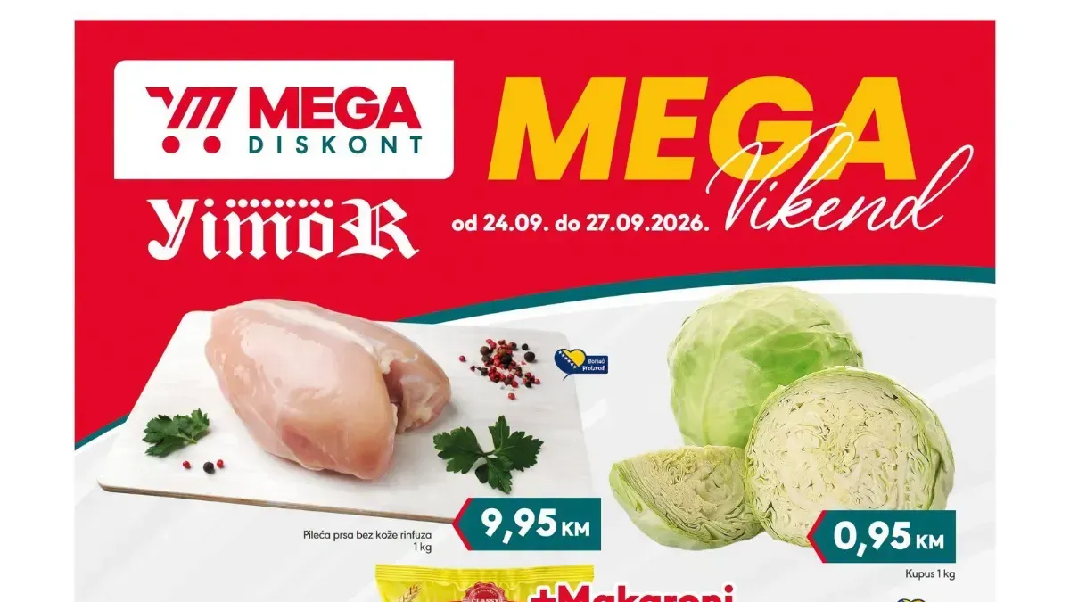 Mega Diskont i Yimor MEGA vikend: Nova velika vikend akcija do 27.09.2026.