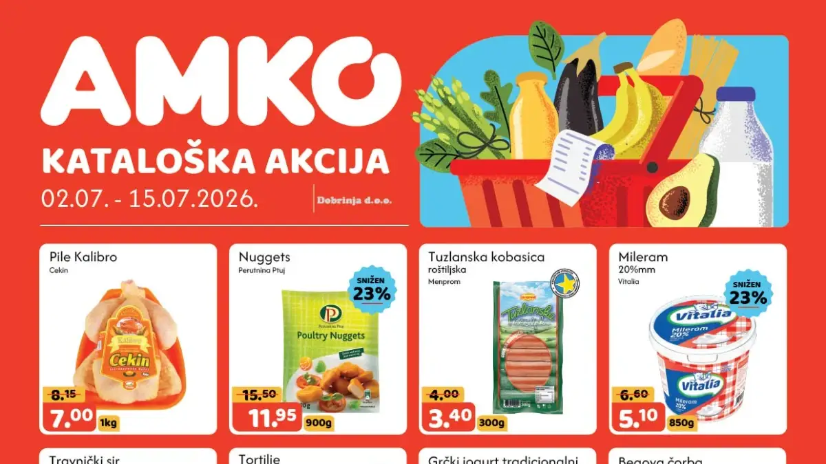 AMKO kataloška akcija do 48% popusta i cijene od 0,95 KM do 15.07.2026.