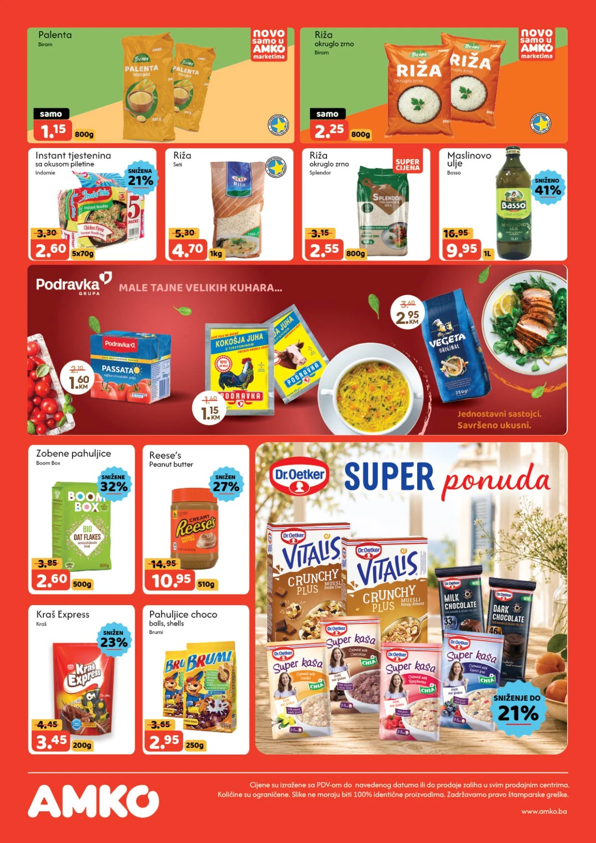 AMKO katalog strana 4 – riža, ulje, pahuljice i prehrambeni proizvodi