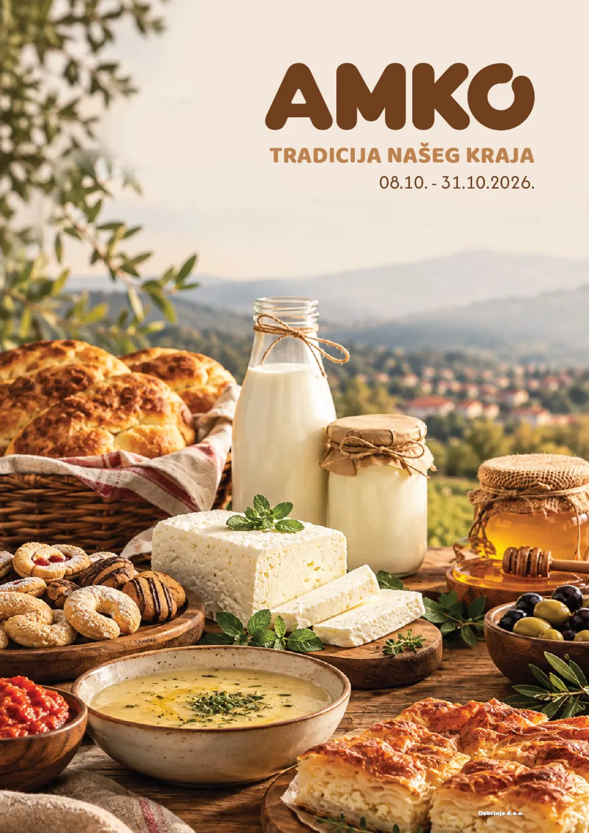Naslovnica AMKO kataloga Tradicija našeg kraja od 08. do 31.10.2026. s mlijekom, sirom, medom i tradicionalnim jelima