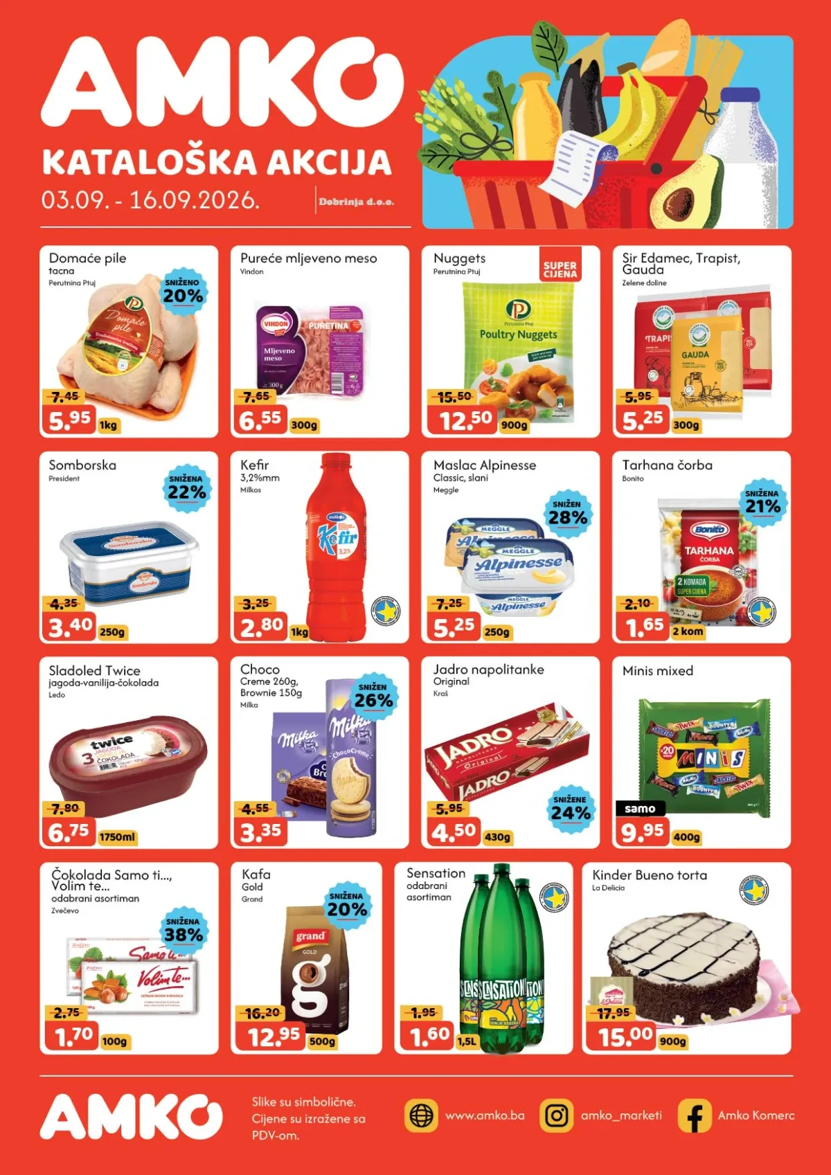 AMKO katalog od 03.09. do 16.09.2026. – sniženja do 63% na prehranu, piće, kućne potrepštine i druge proizvode