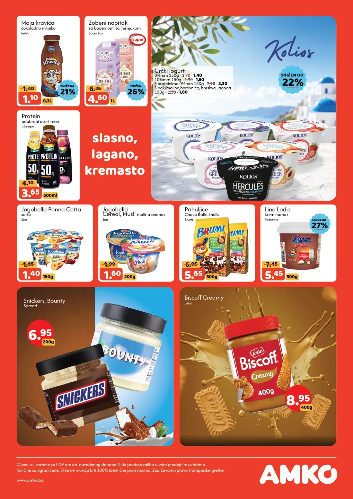 AMKO katalog – jogurti, proteinski napici, pahuljice i slatki namazi na akciji