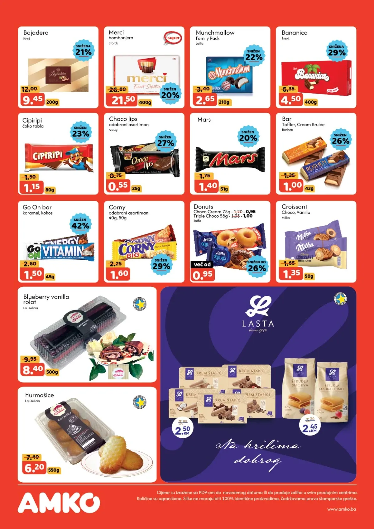 AMKO katalog – čokolade, bombonjere, keksi, kroasani i kolači na sniženju