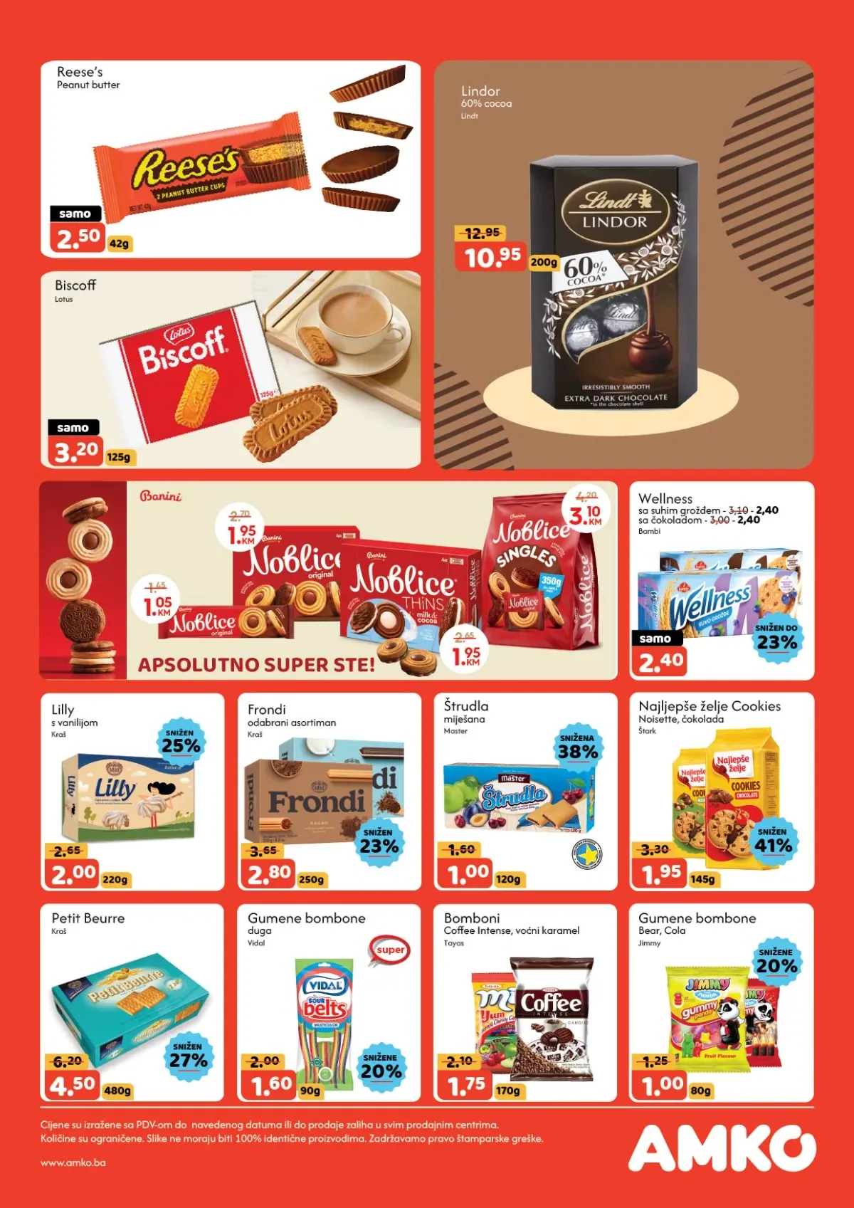 AMKO katalog – Reese's, Biscoff, Lindor, keksi, štrudle i bombone na akciji