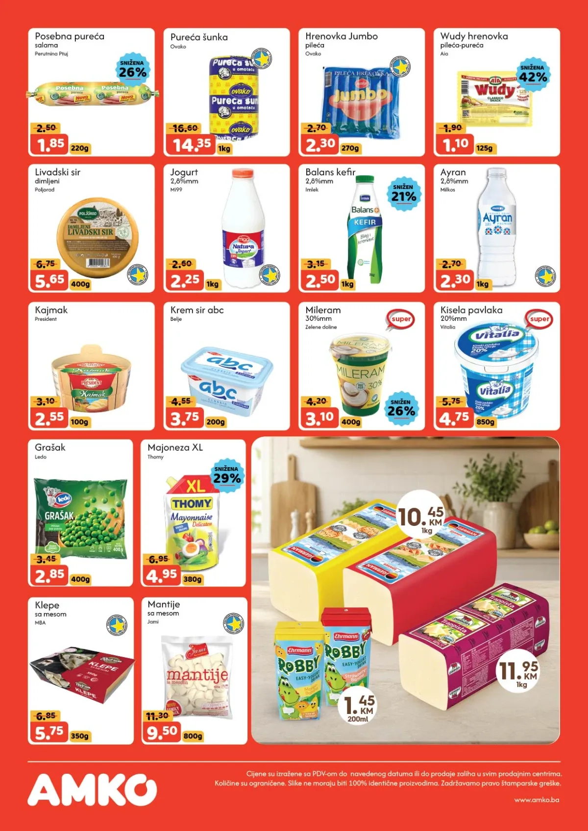 AMKO katalog do 20.08.2026. – akcijske cijene salama, sireva, jogurta, pavlake, graška i zamrznutih proizvoda