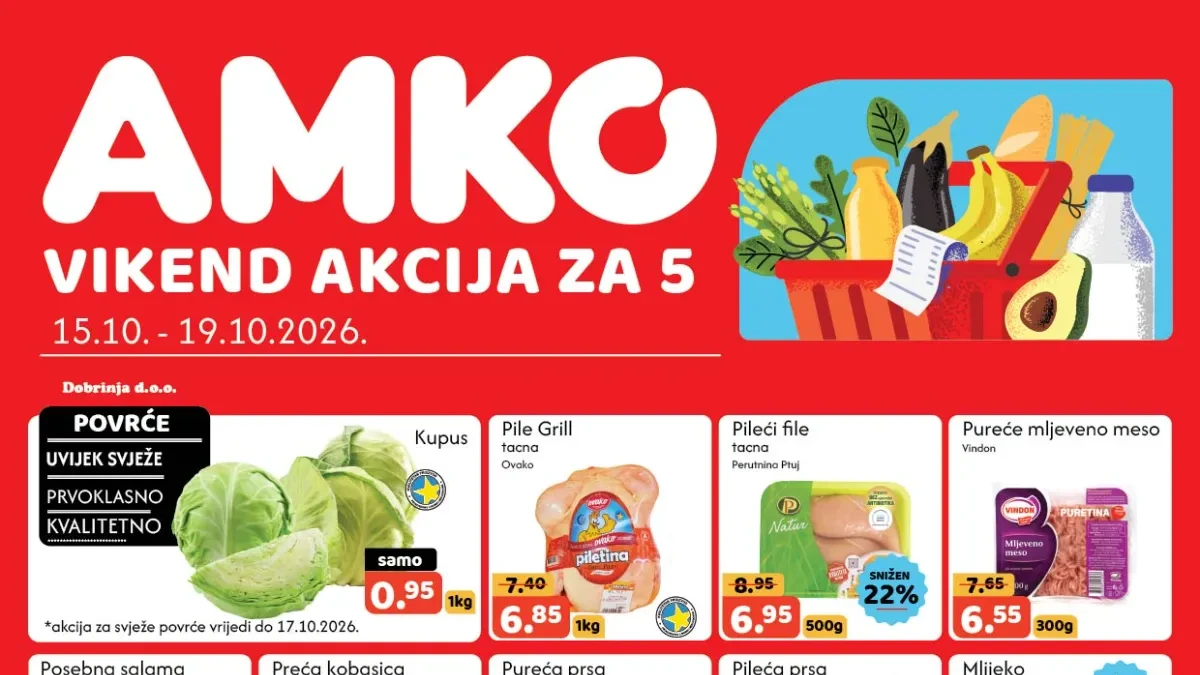 AMKO vikend akcija od 15. do 19.10.2026. – popusti do 60% i više od 50 proizvoda na sniženju