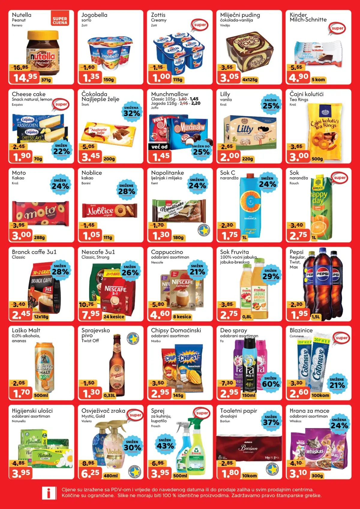 AMKO vikend akcija 15–19.10.2026. – Nutella 14,95 KM, Nescafe 7,95 KM, Pepsi 1,95 KM i toaletni papir 1,80 KM