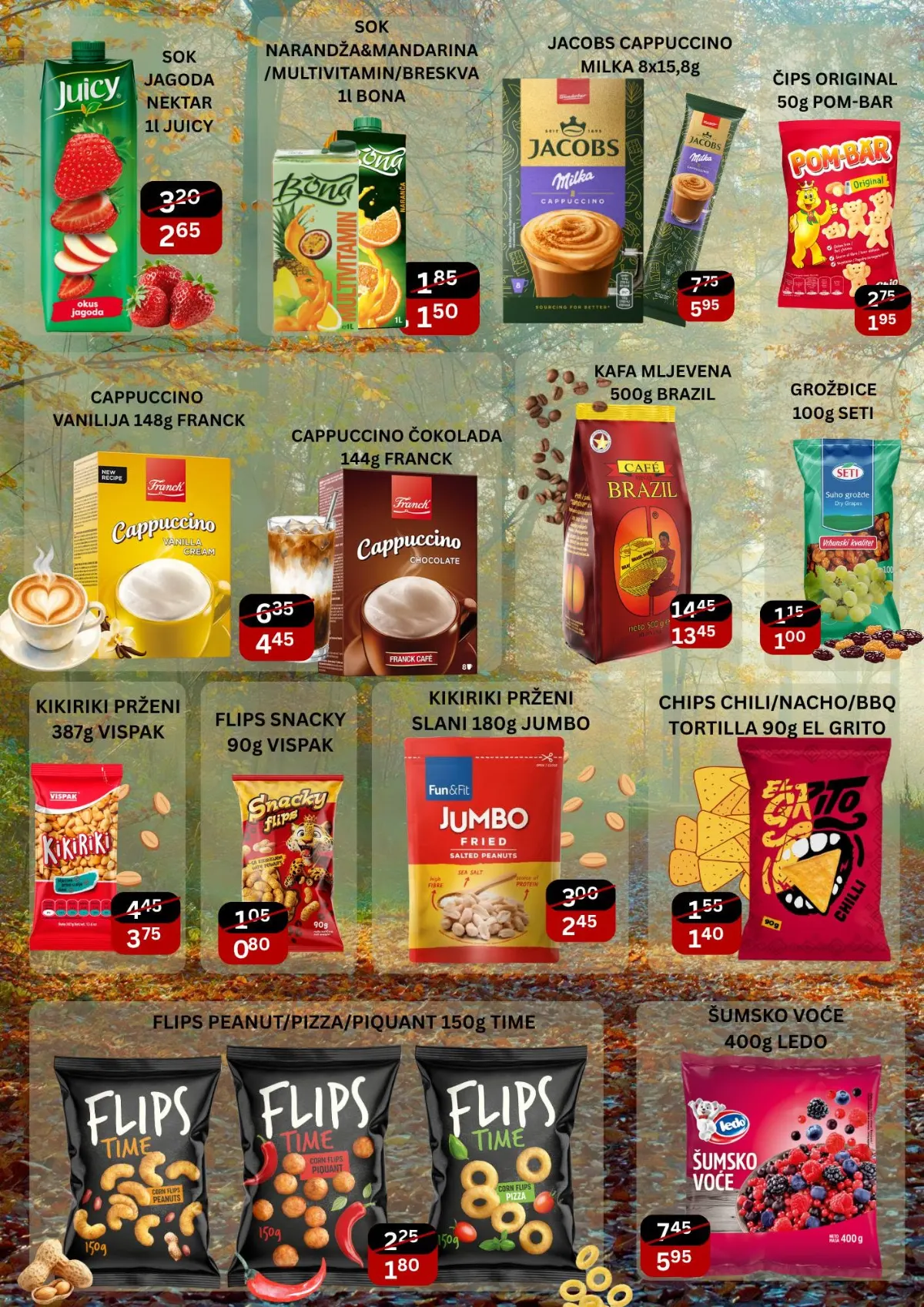 Bazar katalog stranica 5 – akcijske cijene kafe, sokova, grickalica, čipsa i smrznutog voća