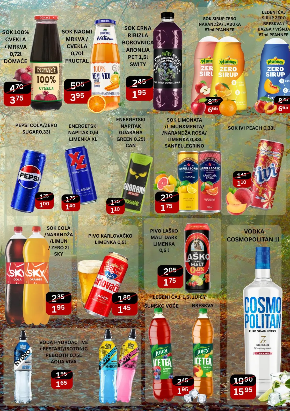 Bazar katalog stranica 7 – akcijske cijene sokova, energetskih i gaziranih pića te vode