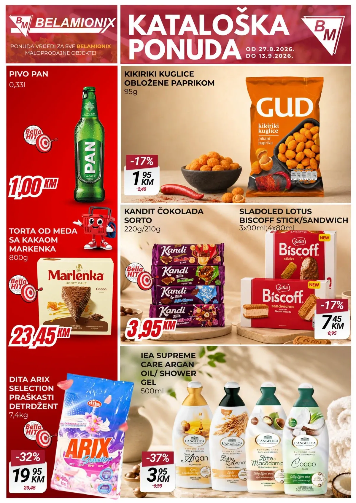 Belamionix katalog od 27.08. do 13.09.2026. – Bella HIT ponude, prehrana, slatkiši, piće i kućna hemija