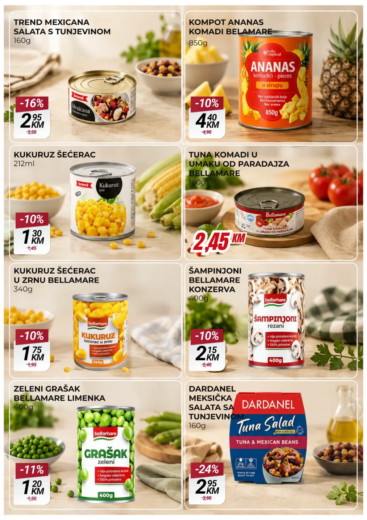 Belamionix katalog – Bellamare tuna i šampinjoni u konzervi na akciji