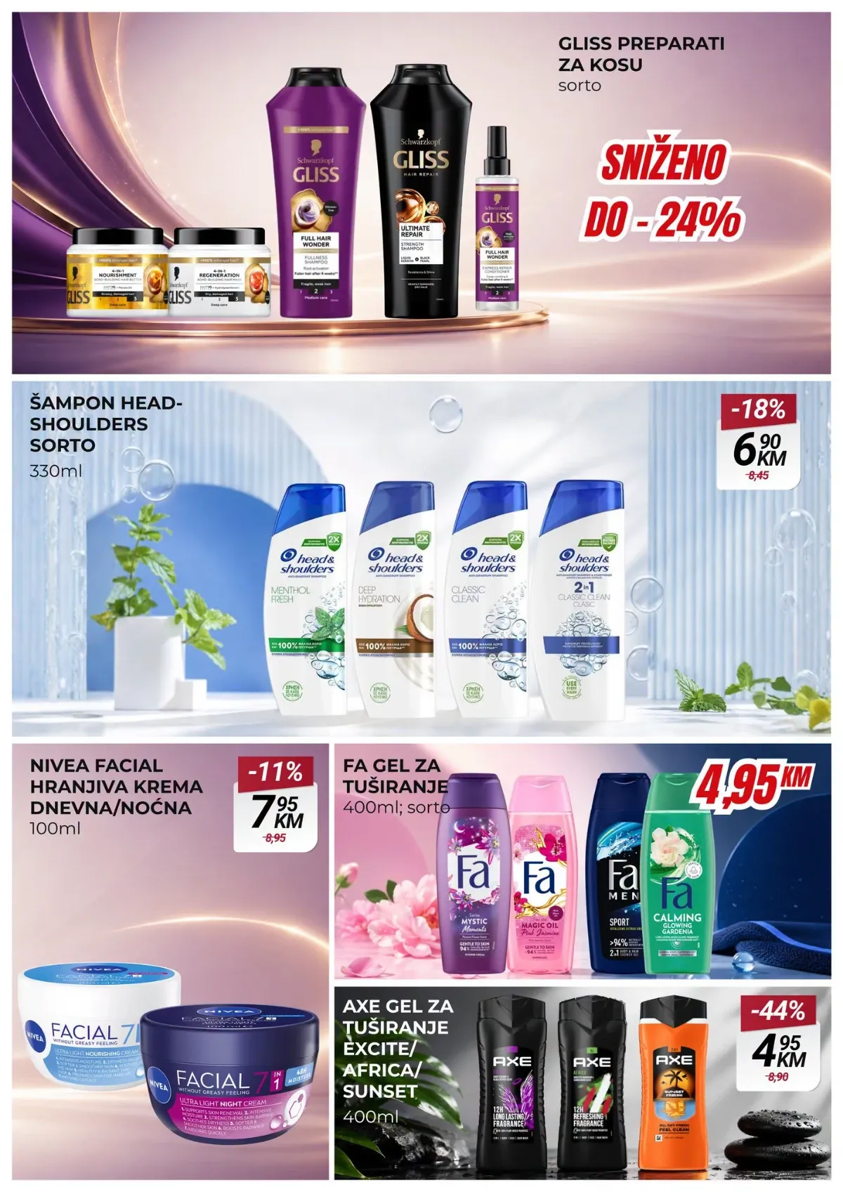 Belamionix katalog – Gliss preparati za kosu i Axe gelovi za tuširanje na sniženju