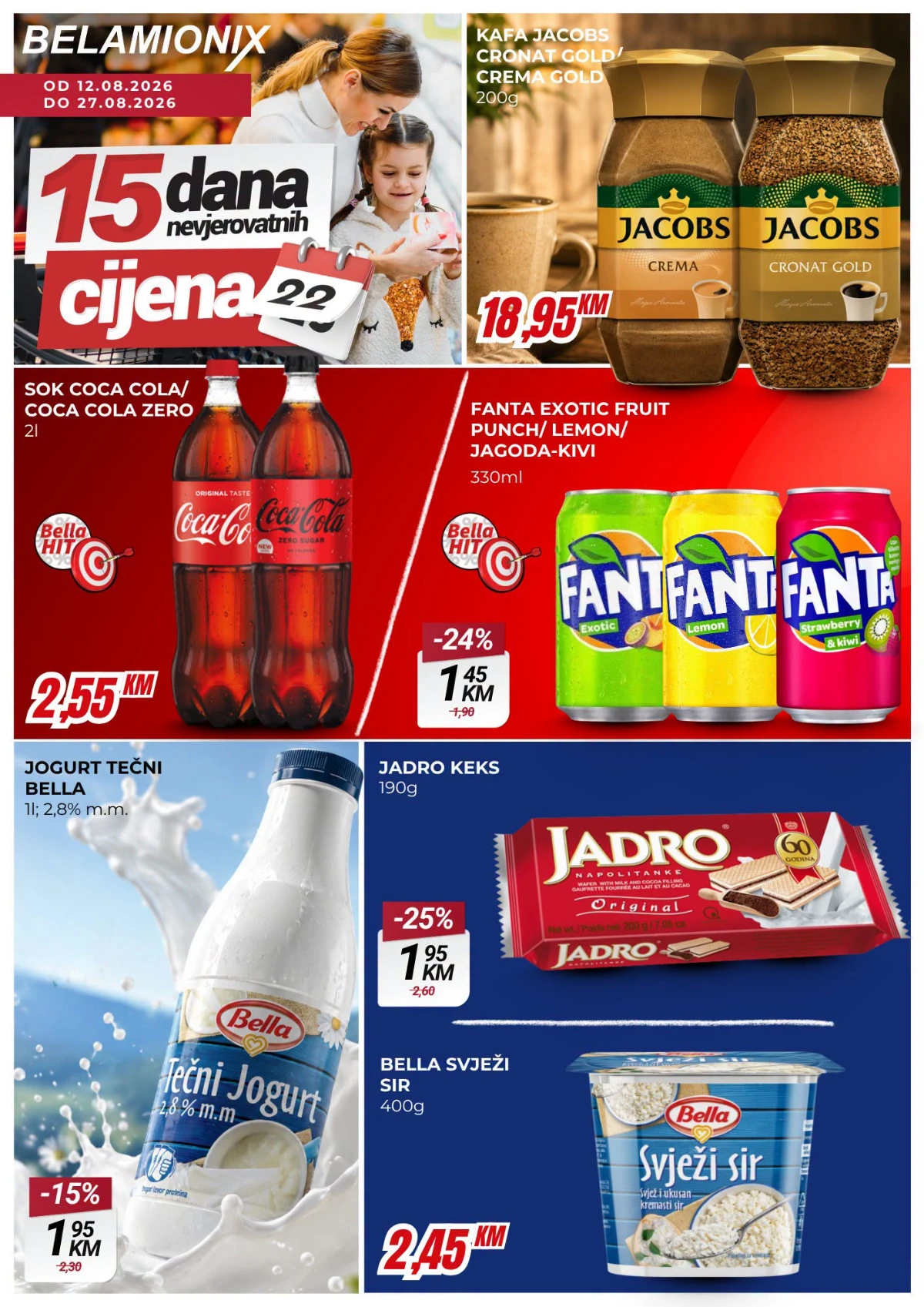 Belamionix katalog do 27.08.2026. – Coca-Cola, Jacobs kafa, Jadro keks i Bella svježi sir po akcijskim cijenama