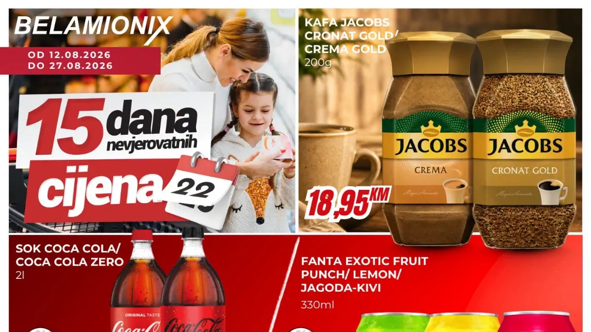 Belamionix katalog do 27.08.2026. – akcijske cijene na prehranu, piće, deterdžente, slatkiše i proizvode za domaćinstvo