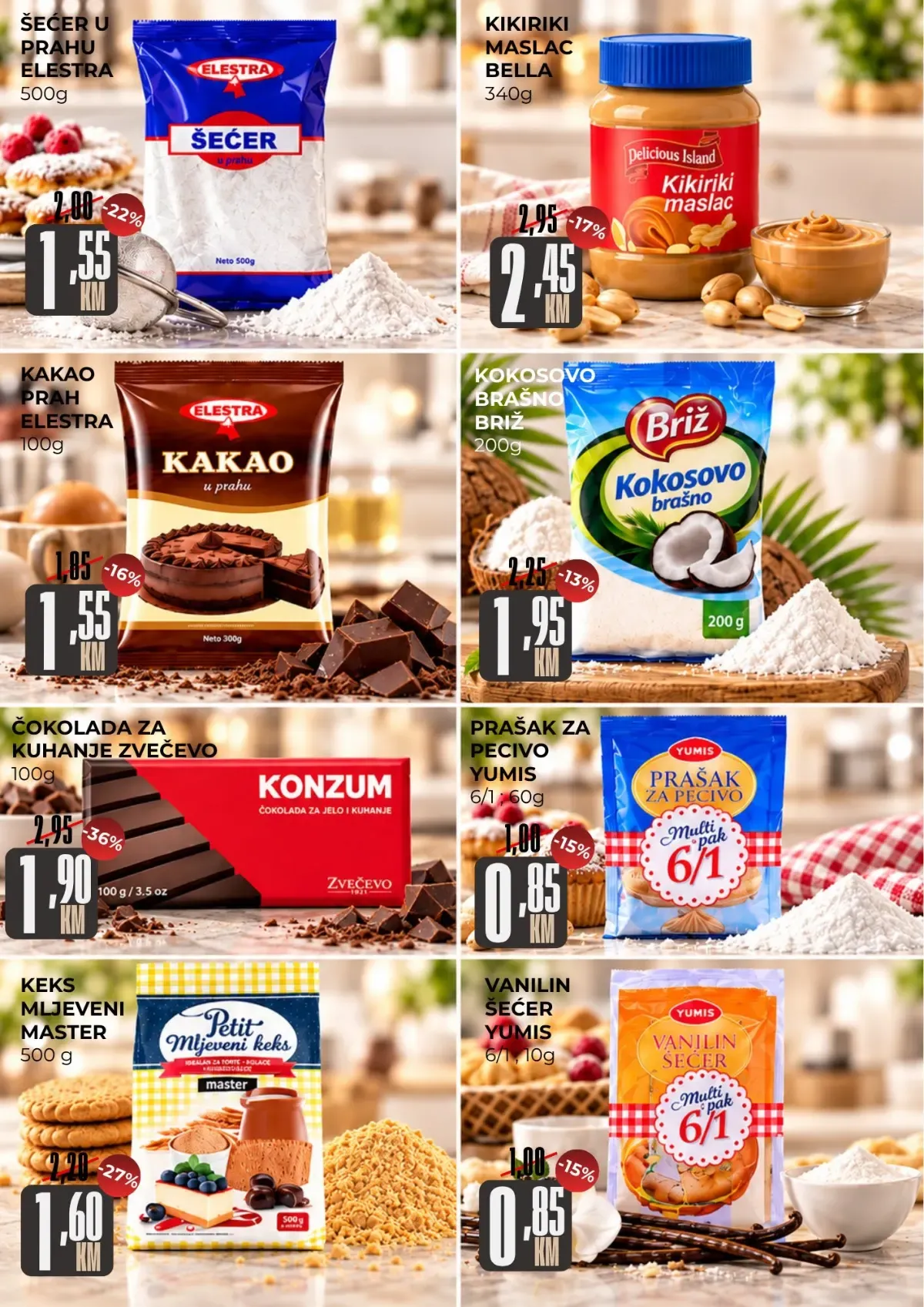 Belamionix katalog – šećer, kakao, kokos, čokolada za kuhanje i keks