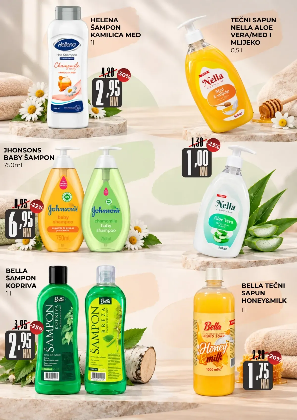 Belamionix katalog – šamponi i tečni sapuni Helena, Johnson's, Nella i Bella
