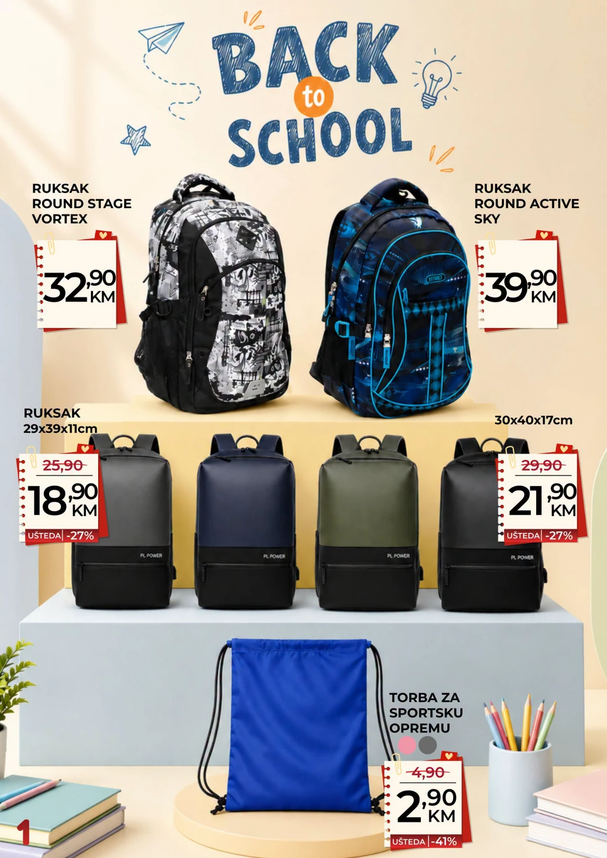 Belamionix Back to School akcija – školski ruksaci i torbe po cijenama od 18,90 KM