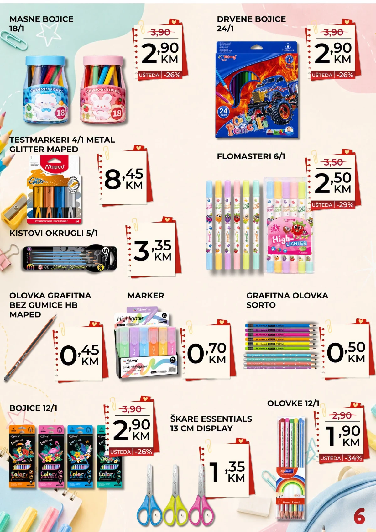 Belamionix Back to School akcija – bojice, flomasteri, markeri, olovke i škare