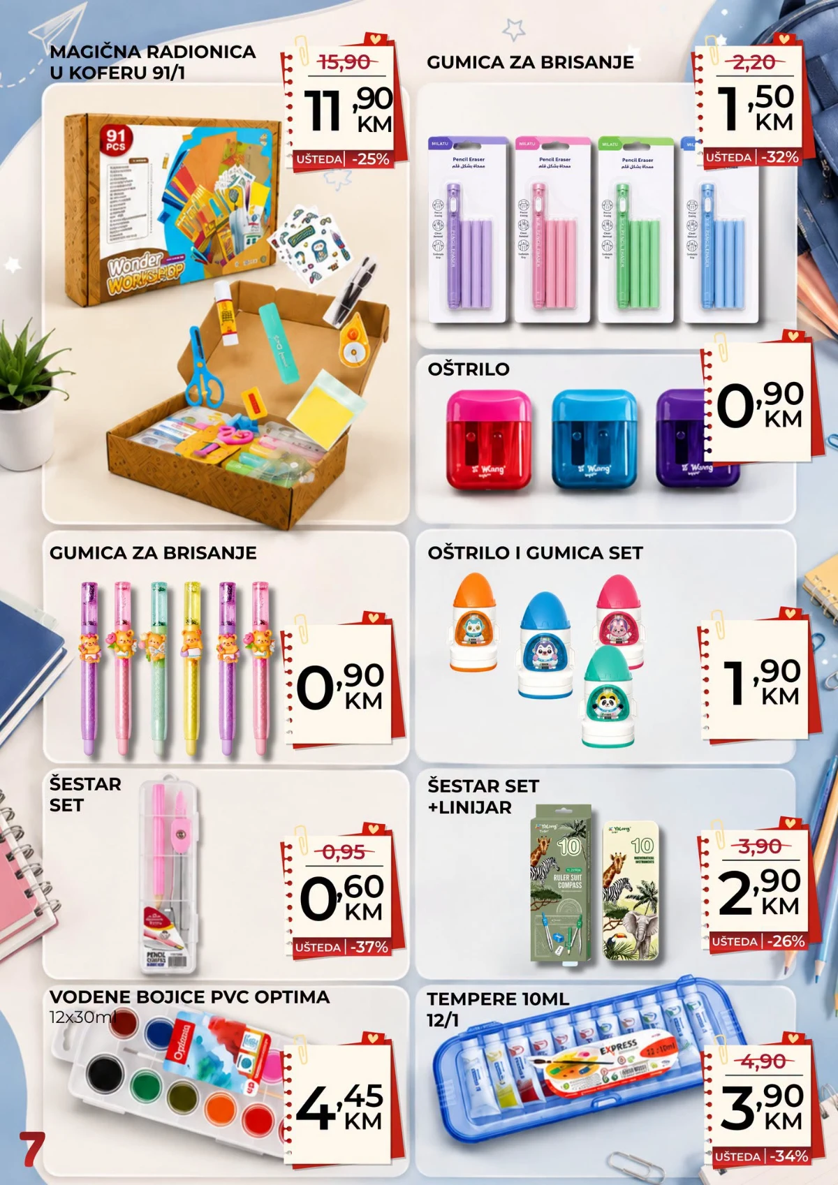 Belamionix Back to School akcija – gumice, šestar, oštrila, tempere i vodene bojice