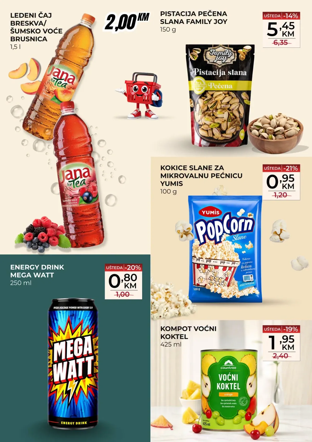 Belamionix Super vikend – Jana ledeni čaj, pistacije, kokice, energy drink i voćni koktel