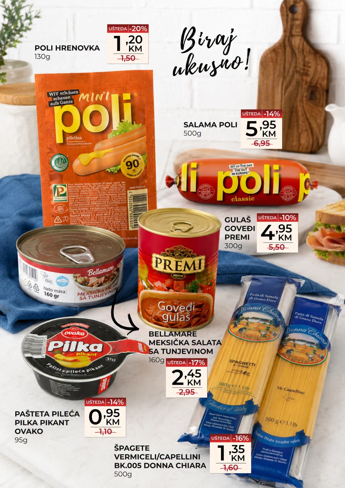 Belamionix Super vikend ponuda do 23.08.2026. – Poli hrenovka, Poli salama, goveđi gulaš, pašteta i tjestenina