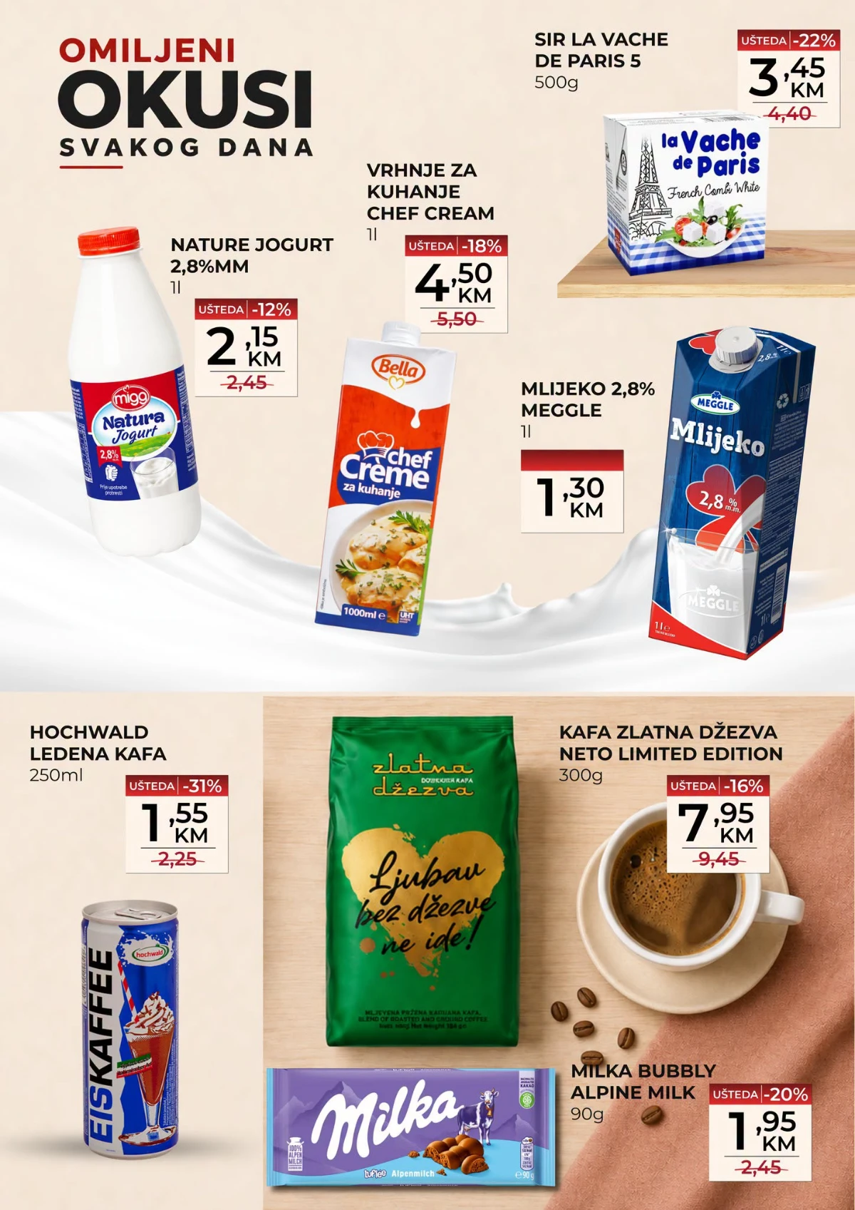 Belamionix Super vikend ponuda do 23.08.2026. – jogurt, mlijeko, vrhnje, sir, kafa i Milka čokolada