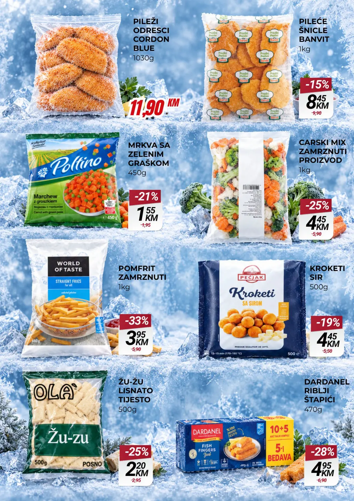Belamionix vikend akcija – pileći odresci, pileće šnicle, smrznuto povrće, pomfrit, kroketi i riblji štapići