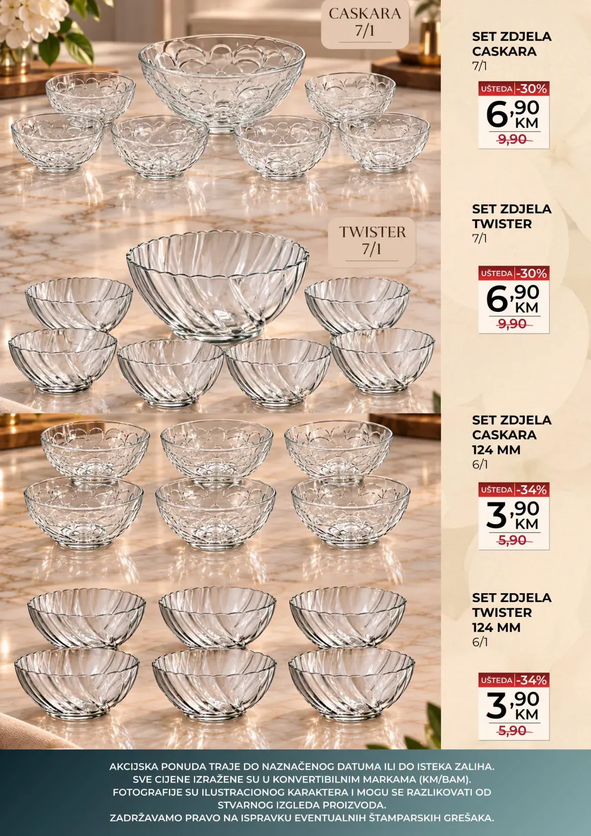 Belamionix SUPER VIKEND – stakleni setovi zdjela Caskara i Twister sniženi do 34%