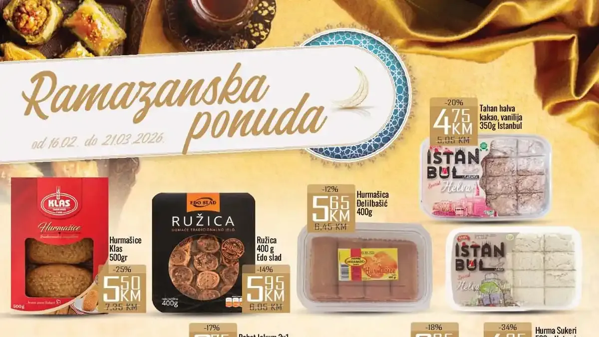 UTD BEST ramazanska akcija sniženja prehrane i kućnih proizvoda do 21. februara 2026 katalog