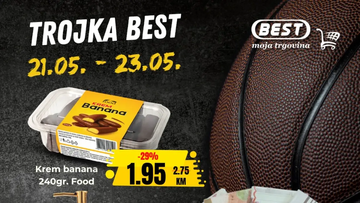 BEST Trojka akcija 21–23.05.2026 krem banana, tečni sapun i stolnjaci uz sniženja do 38%