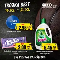 Best akcija Tri poena za uštedu prehrana i kućne potrepštine na sniženju do 21. februara 2026