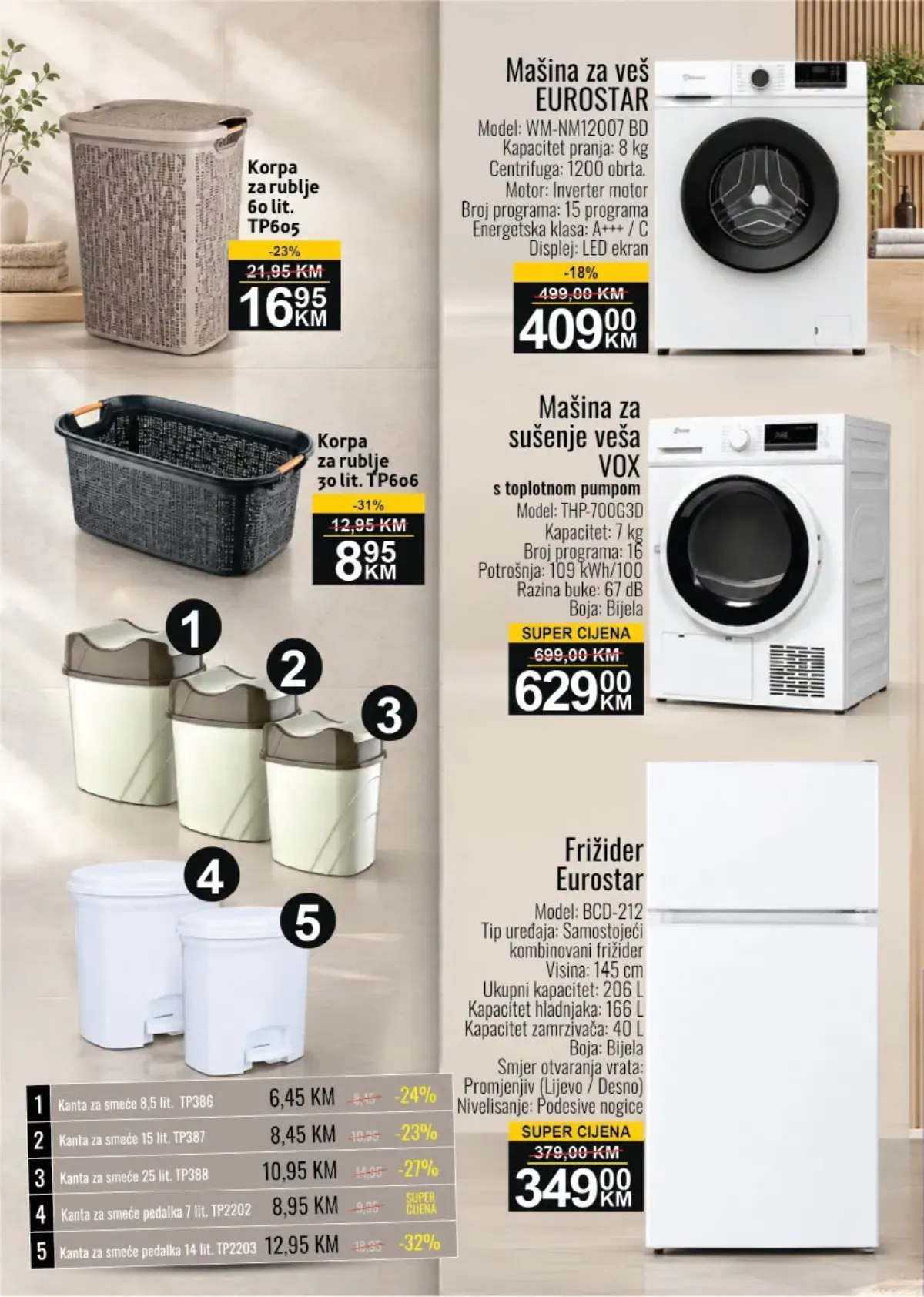 BEST katalog do 11.10.2026. – korpe za veš, kante, mašina za veš, sušilica i frižider