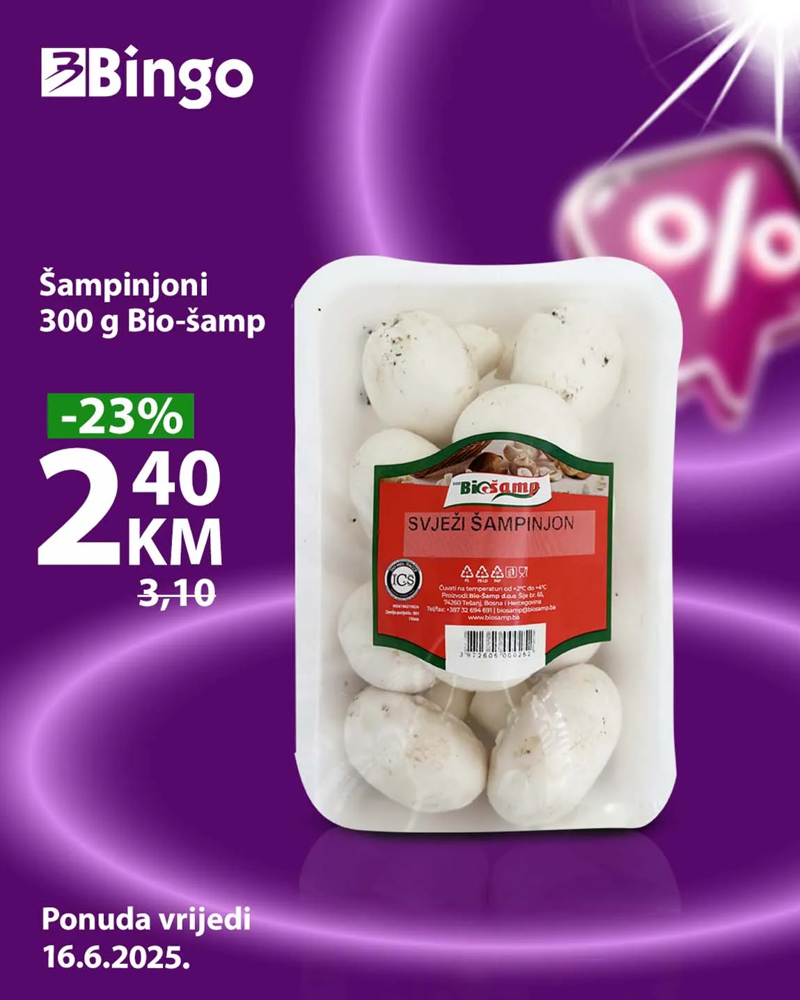 BINGO Akcija HIT PONEDELJKA  sniženja za 16.06.2025