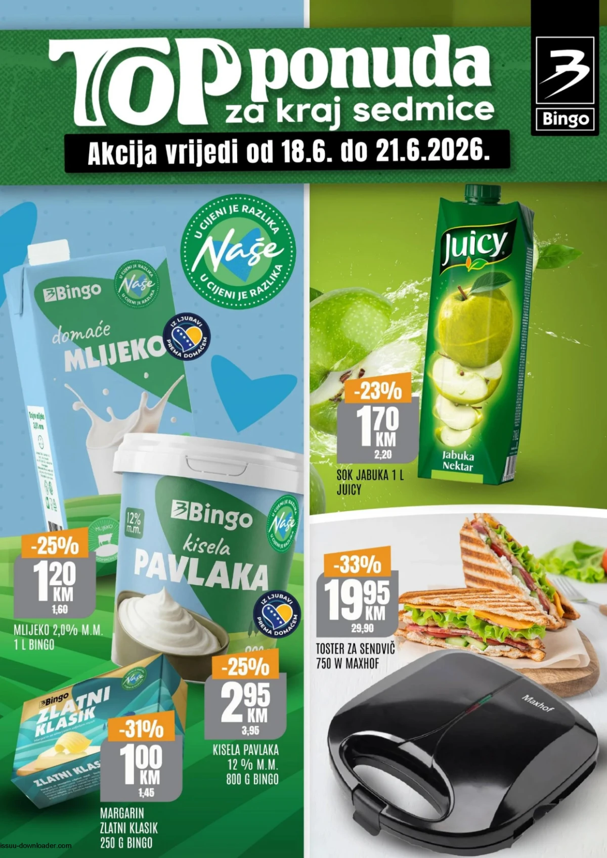 Bingo TOP ponuda za kraj sedmice od 18.06. do 21.06.2026 – više od 100 proizvoda na sniženju