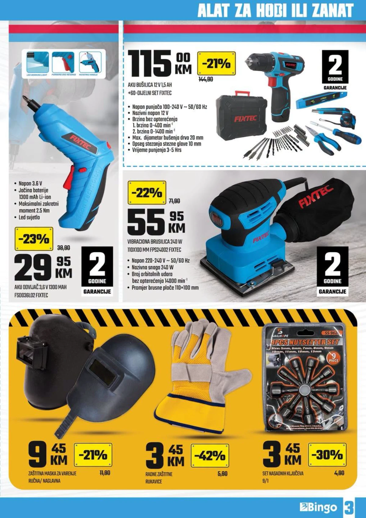 Bingo katalog Alat za hobi ili zanat – aku bušilice, vibracione brusilice i zaštitna oprema