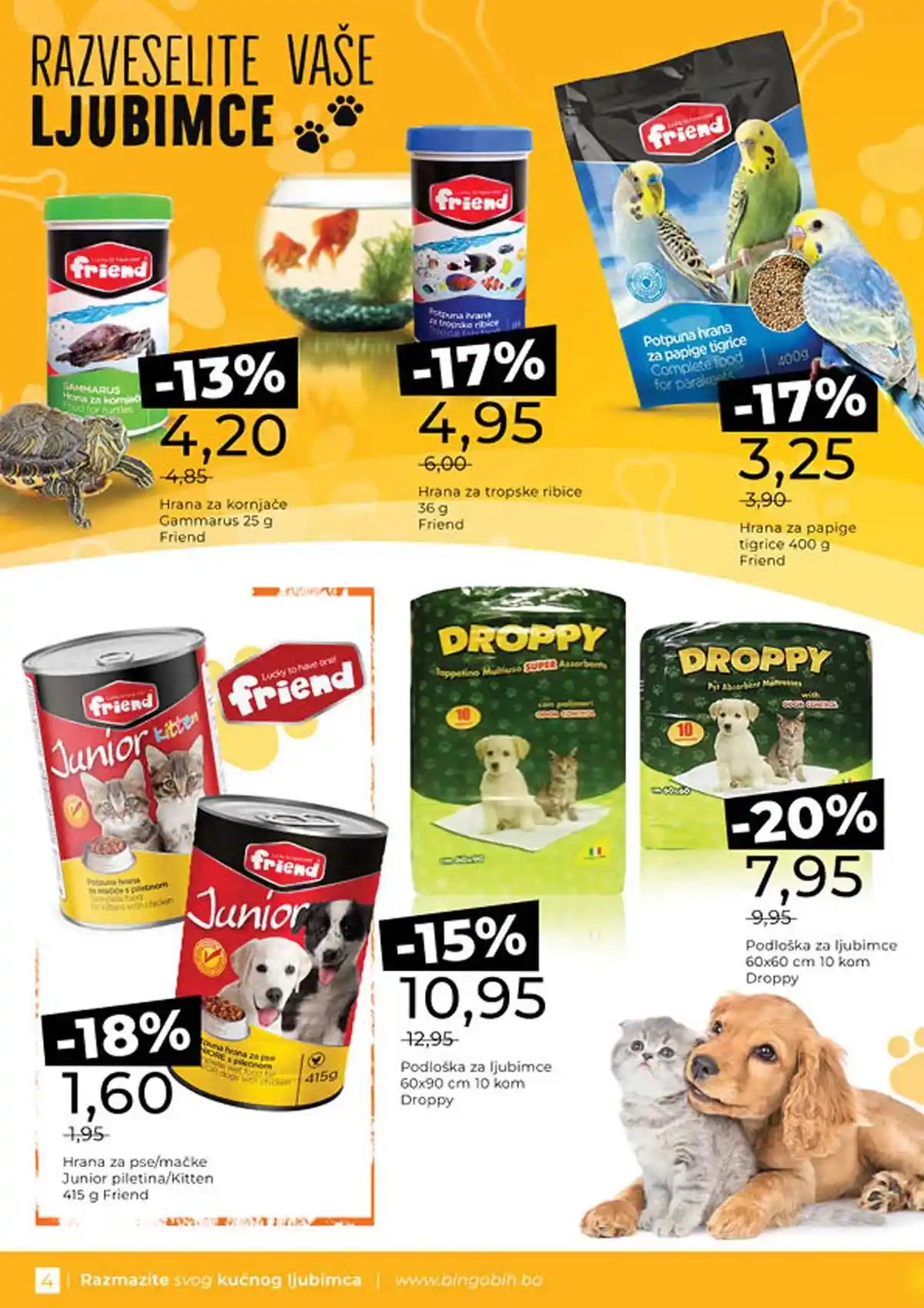 Bingo Waw Maw katalog strana 4 – akcijska ponuda hrane i opreme za ljubimce