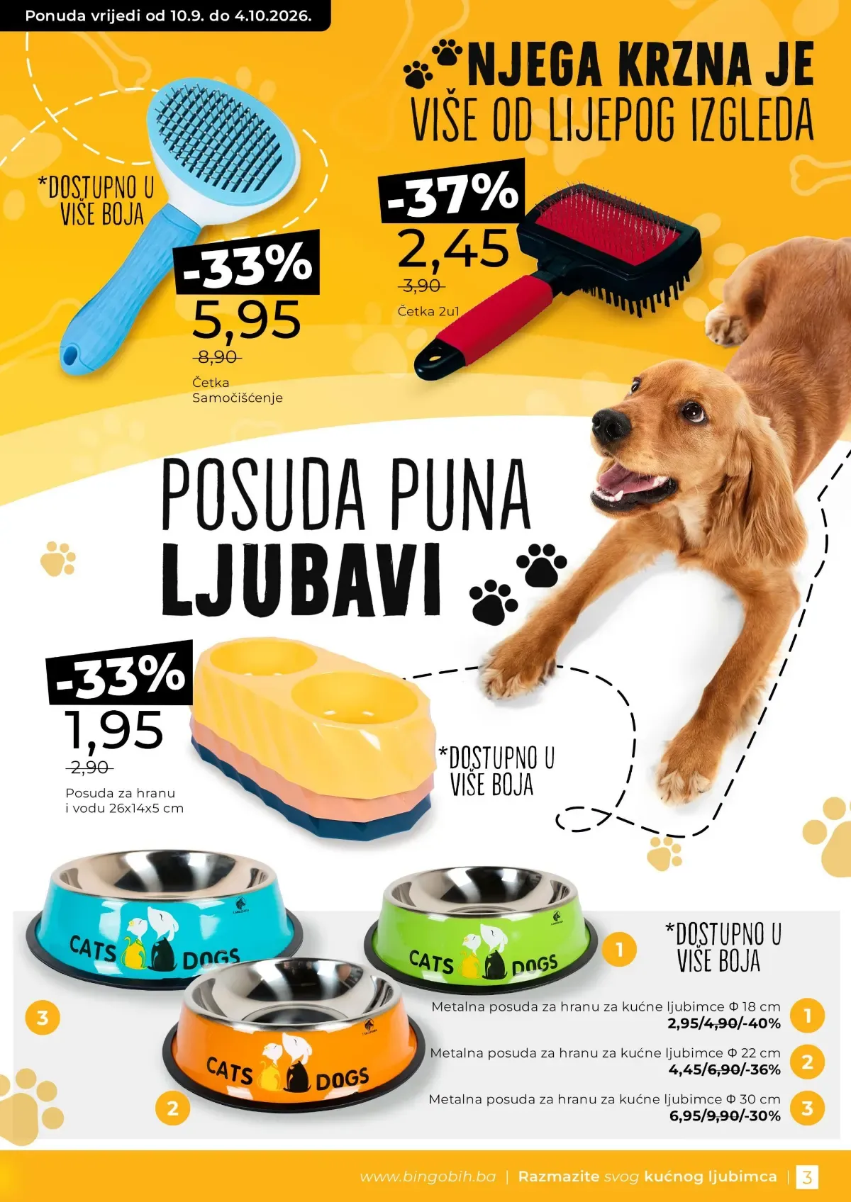 Bingo akcija – četke i posude za hranu za pse i mačke