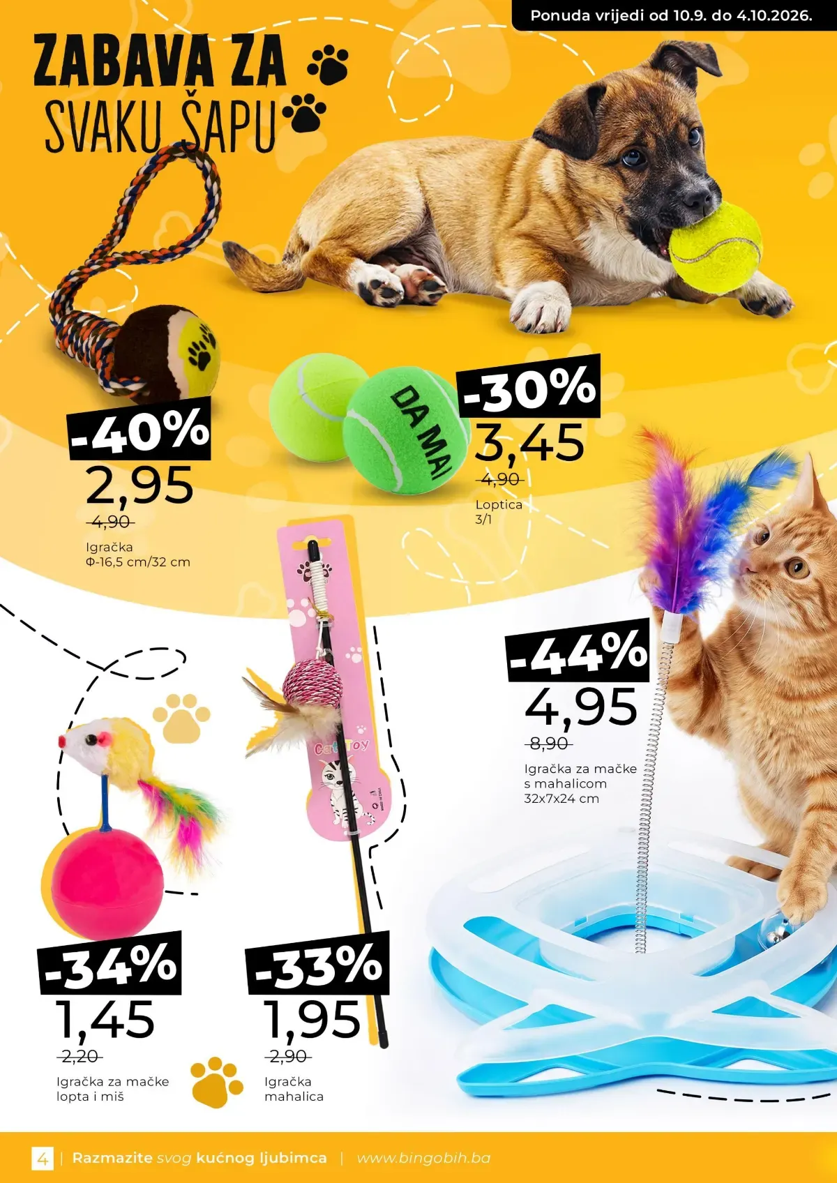 Bingo akcija – igračke za pse i mačke uz popuste do 44%