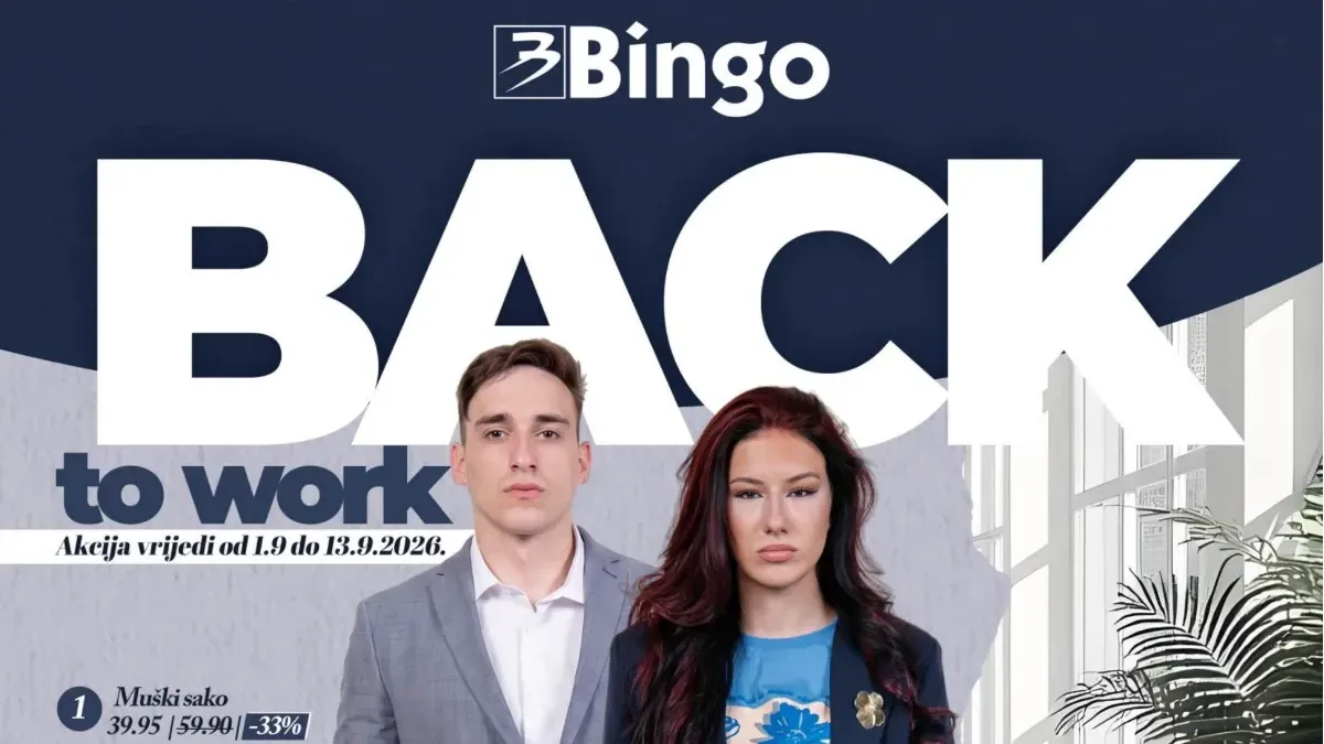 Bingo Back to Work katalog od 01.09.2026. do 13.09.2026. – ženska i muška poslovna garderoba snižena do 50%