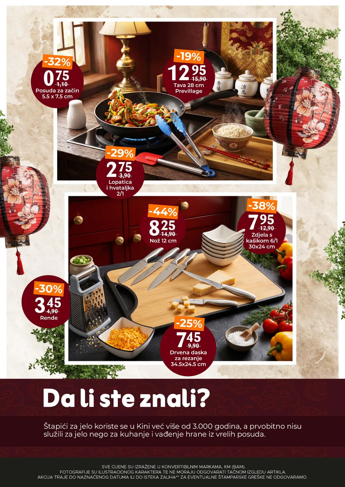 Bingo Gastro akcija kuhinjskog pribora – tava, noževi, daska za rezanje, rende, zdjele i kuhinjske alatke