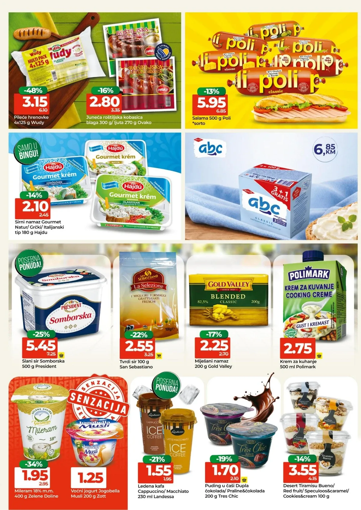 Bingo katalog do 16.08.2026. – Poli salama, ABC sir, Somborska, Mileram i mliječni proizvodi na akciji